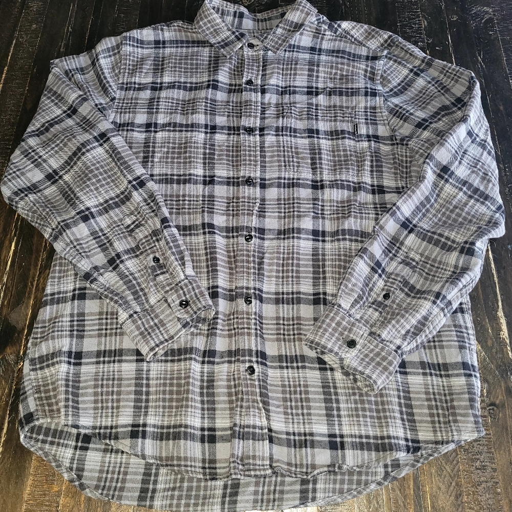 Hurley Portland Organic Long Sleeve Flannel Mens Size Large